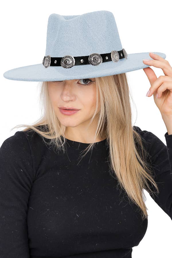 Cap Zone - Wholesale Fedora - Women's - Stagecoach Belt Pinch Crease Faux Wool Rancher Hat12