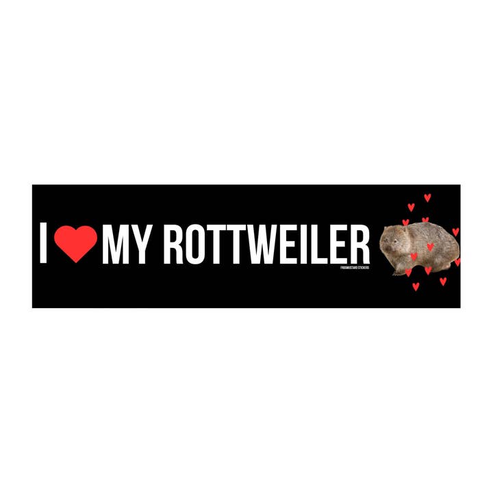 J'aime mon rottweiler (Wombat) pour la vente par Frog Mustard Stickers