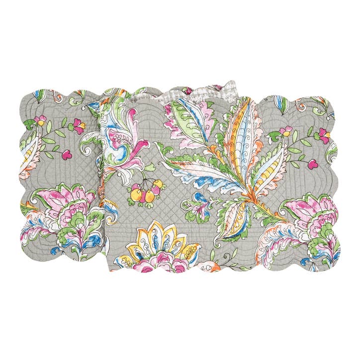 Frey Quilted Reversible Colorful Paisley Table Runner for wholesale by C&F Home