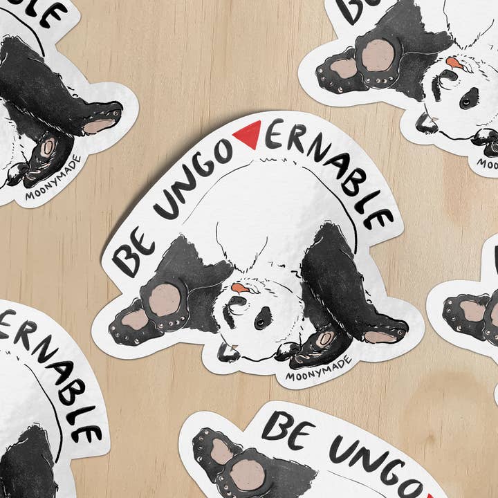 Ungovernable Panda Fundraiser Sticker for wholesale by Moonymade