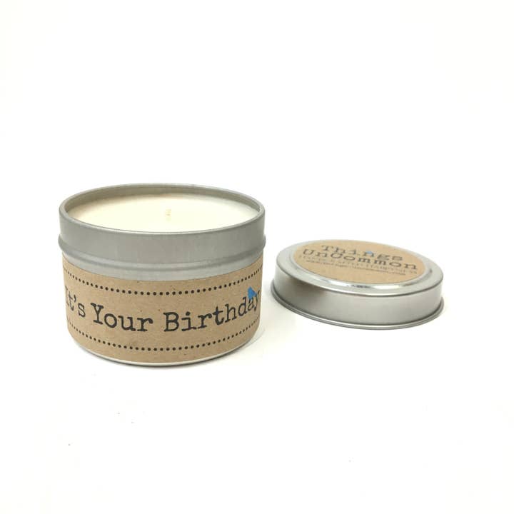 Things UnCommon - Wholesale Travel Candles - Travel Tin Soy Candle - It's Your Birthday