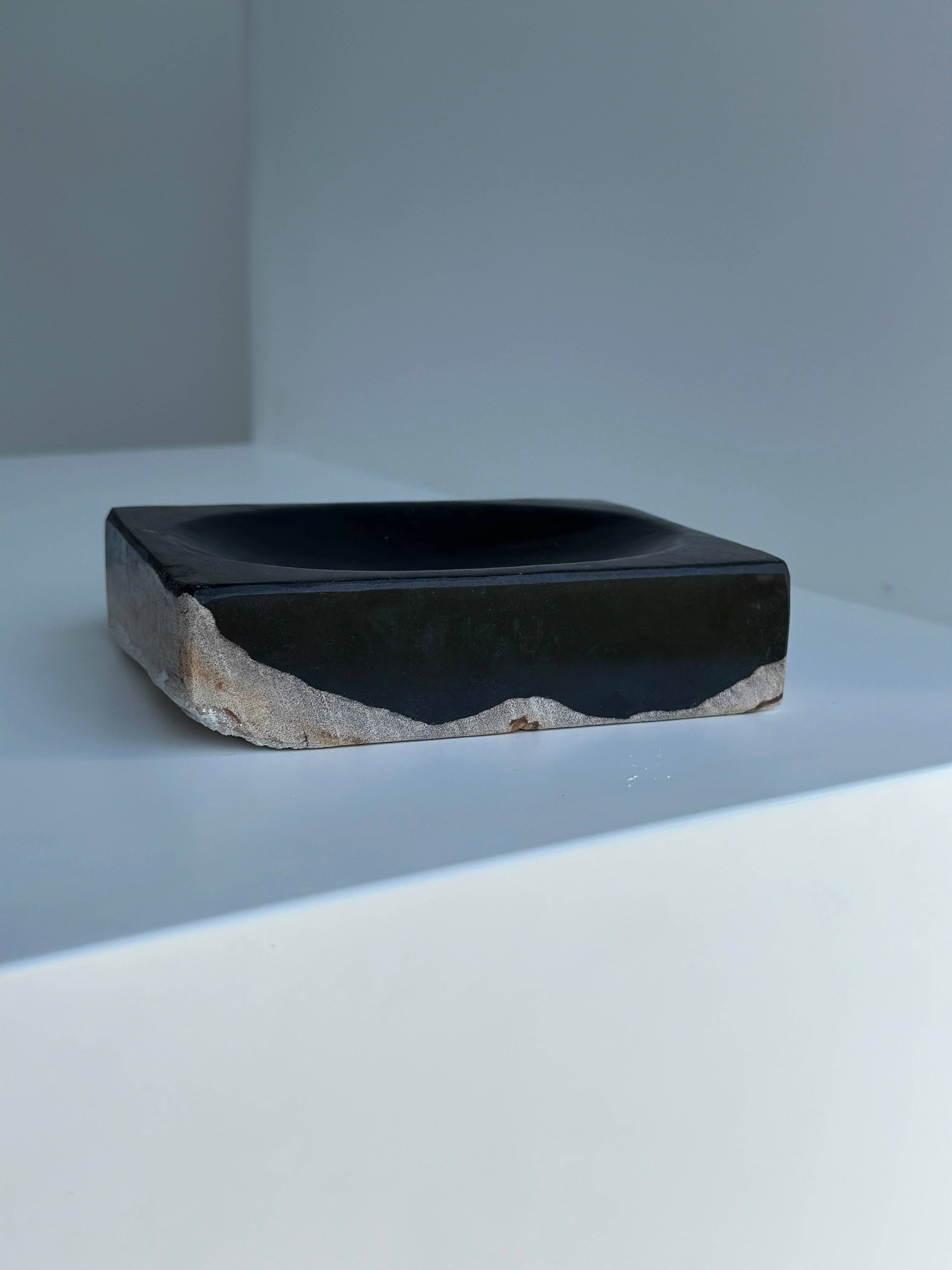 Office Objets - Wholesale Bath Soap Dish - Petrified wood soap dish with white underside26