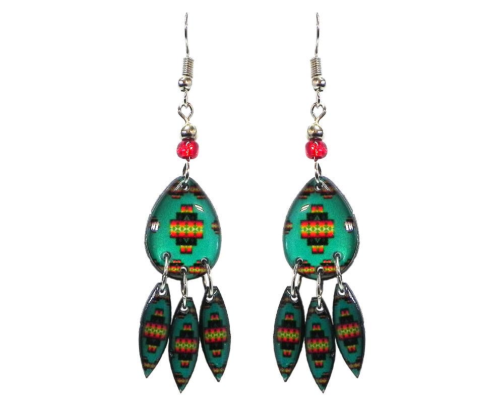 Pichincha - Wholesale Dangle Earrings - Acrylic Southwest Style Geometric Shape Long Dangle Earrings3