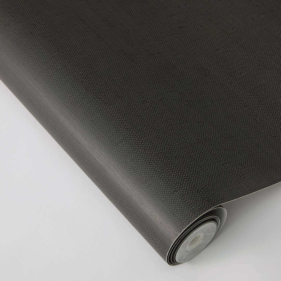 Horizontal Faux Grasscloth Black P&S Wallpaper, 28 sq. ft. for wholesale on Faire7