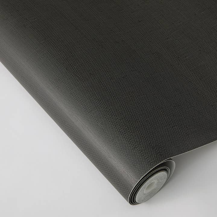 Horizontal Faux Grasscloth Black P&S Wallpaper, 28 sq. ft. for wholesale on Faire7