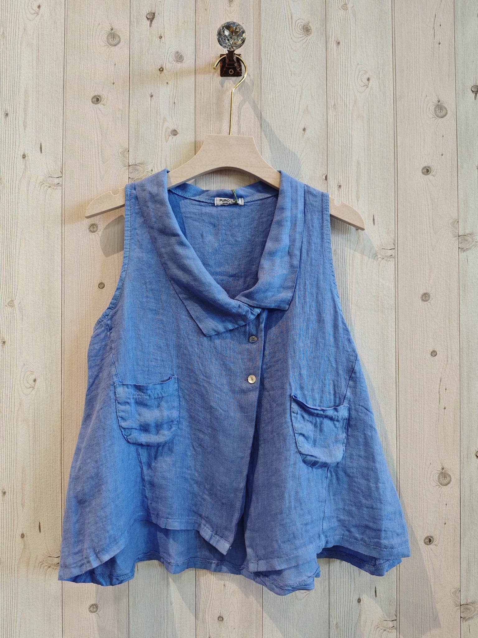 Linen & More - Wholesale Button Down Shirt - Women's - REF 5007 T-SHIRT UNEQUAL 100% LINEN2