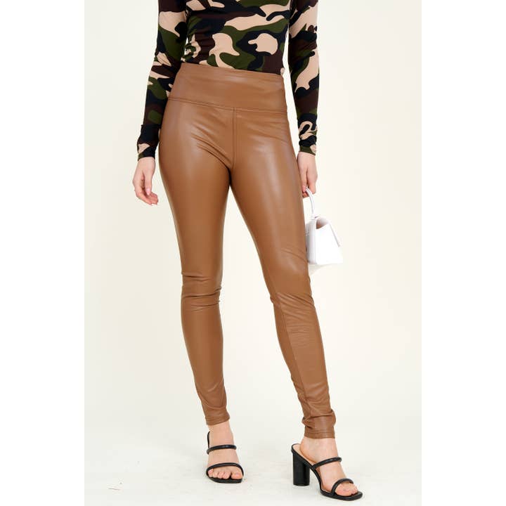 High Wiast Seamed Skinny Faux Leather Long Pants for wholesale by Popular 21
