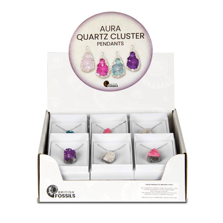 Paquete de colgantes Aura Quartz Cluster para venta al por mayor de British Fossils