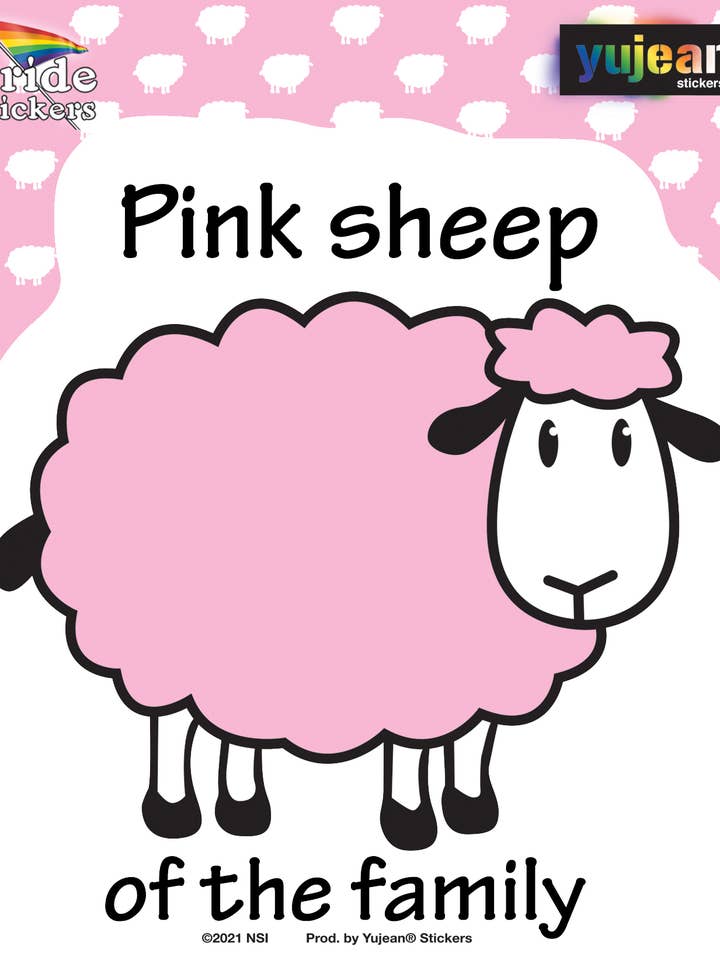 Aufkleber „Pinkes Schaf“ -JA794 für den Großhandel von Yujean