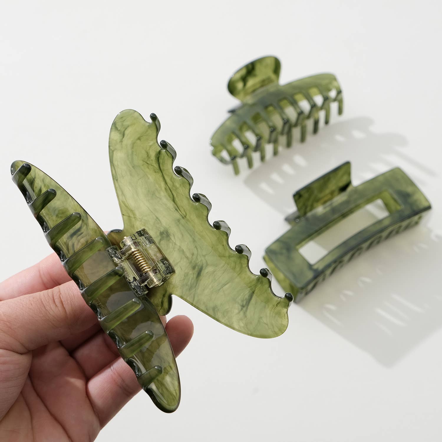 Jade Green Large | Assorted Large Claw Clips for wholesale on Faire8