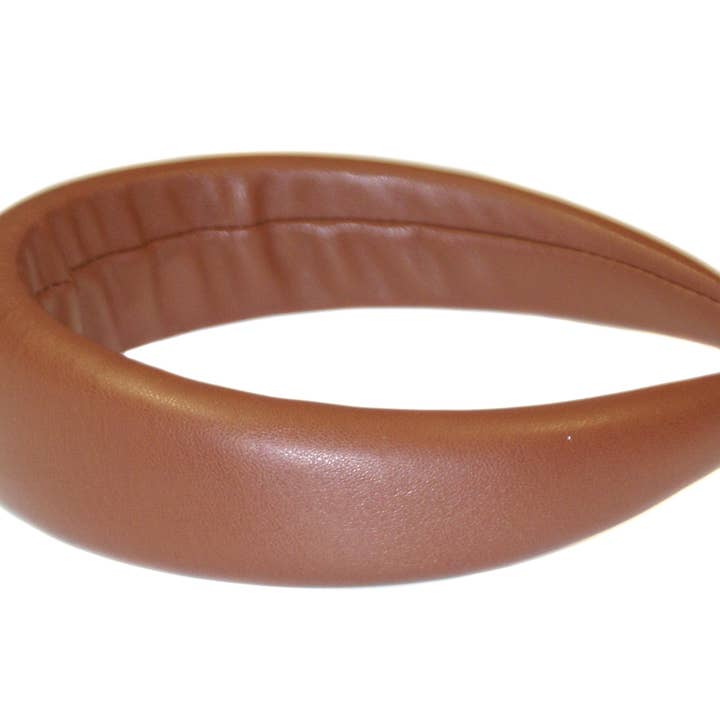 Leatherette Padded Alice Band - Chocolate - HAB271 CHOCOLATE for wholesale by Hepburn & Co.