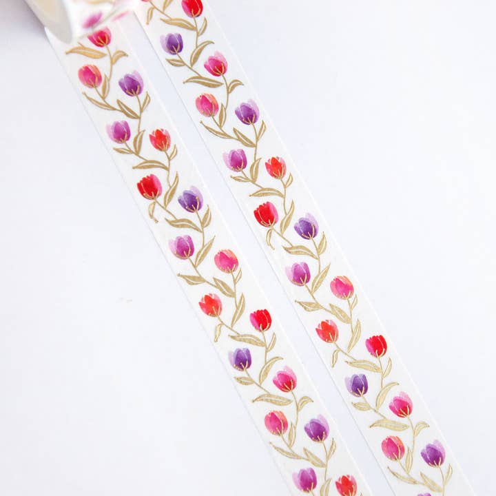 Fita Washi delicada com padrão de tulipas por atacado de Willwa