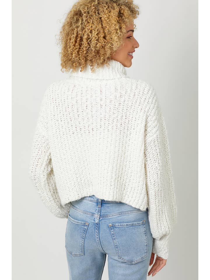 Mystree - Wholesale Knit Sweater - Women's - 60795 Turtle Neck Cropped Sweater