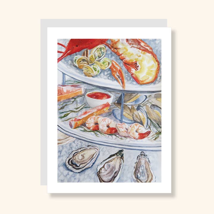 Fruit De La Mer Greeting Card for wholesale by Julia Wolinsky Art