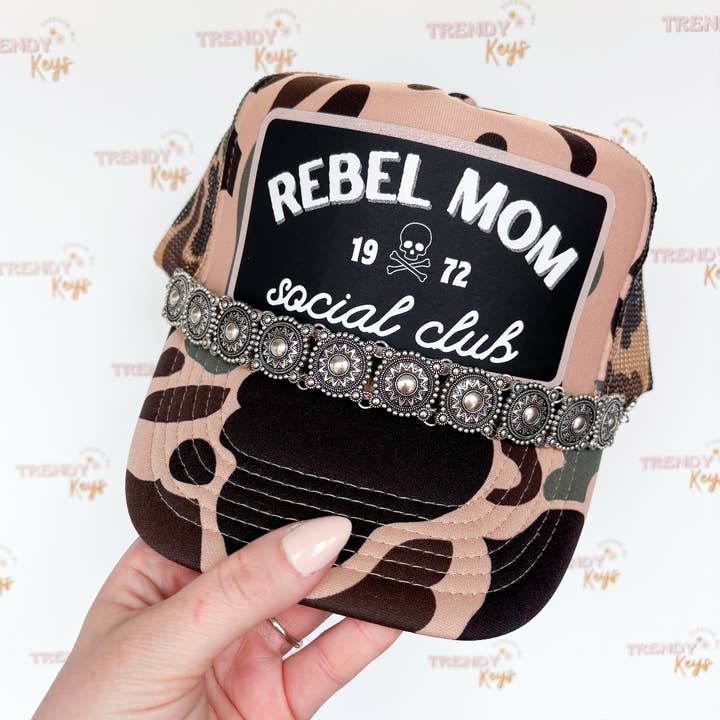 TrendyKeys - Wholesale Trucker Hat - Women's - Rebel Mom Social Club Trucker Hat