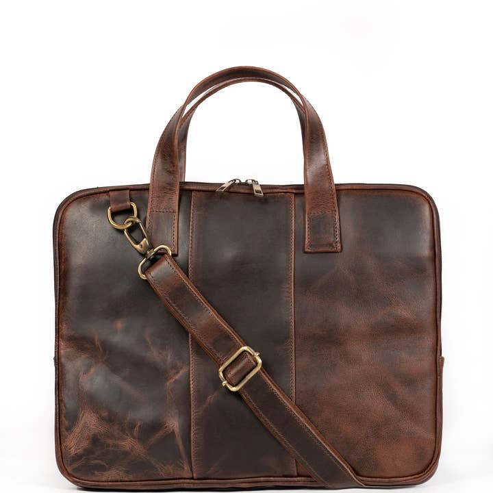 Classy Leather Bags - Wholesale Briefcase - Unisex - Harbor Laptop Briefcase, Brown8
