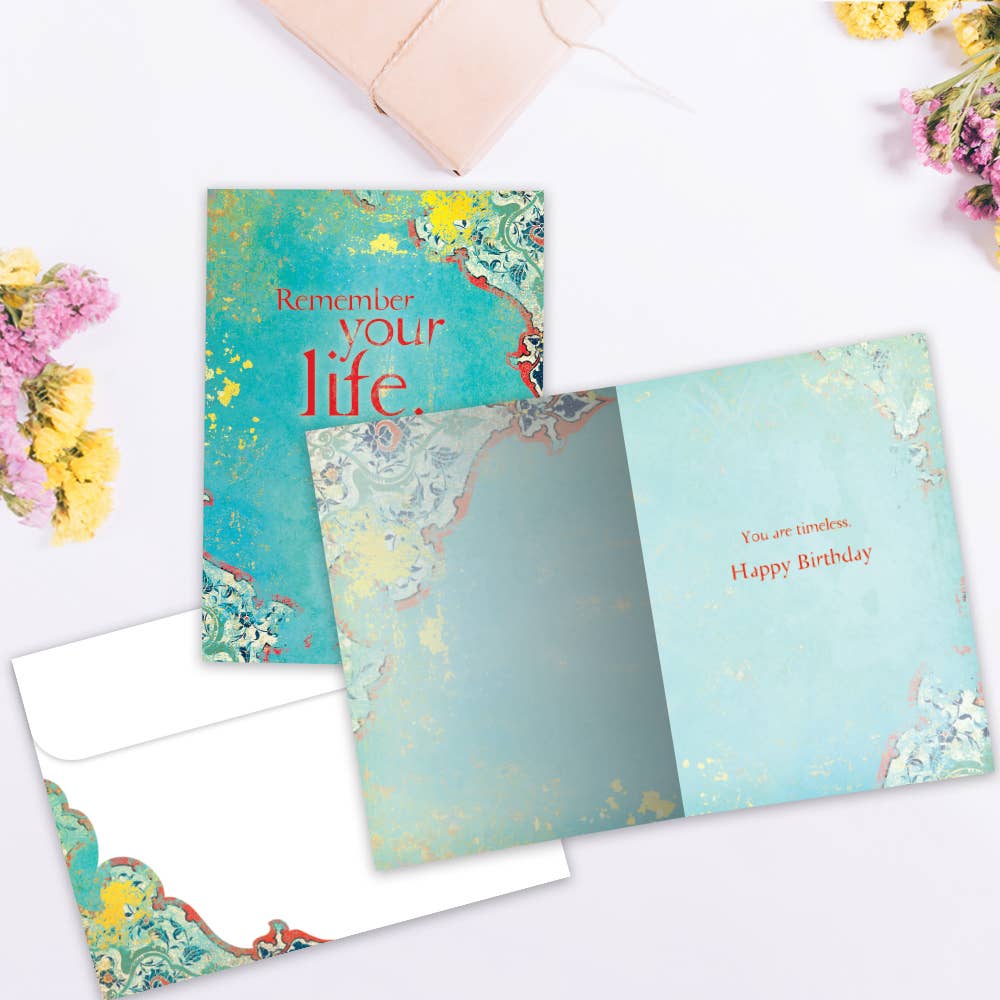 Tree-Free Greetings - Wholesale Birthday Card - Remember Your Life Birthday 6 Pack 141621