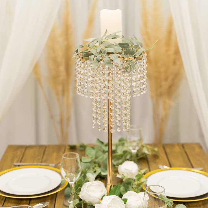 Crystal Drop Centerpieces 24.75" - Gold for wholesale on Faire6