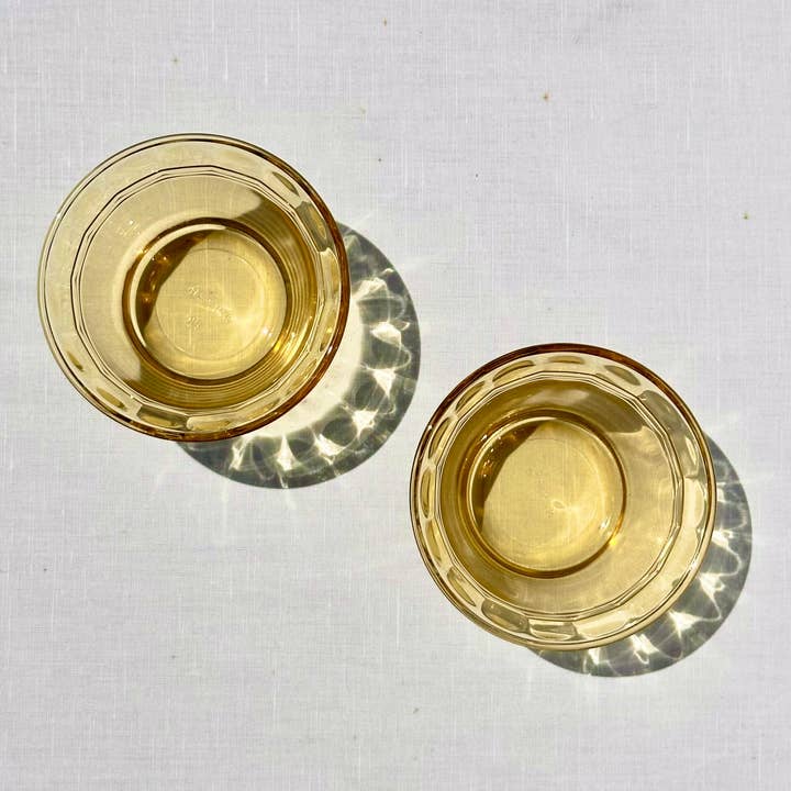 Moodbeli - Wholesale Ramekin - Vintage Honey Yellow Glass Ramekins (Set of 2)
