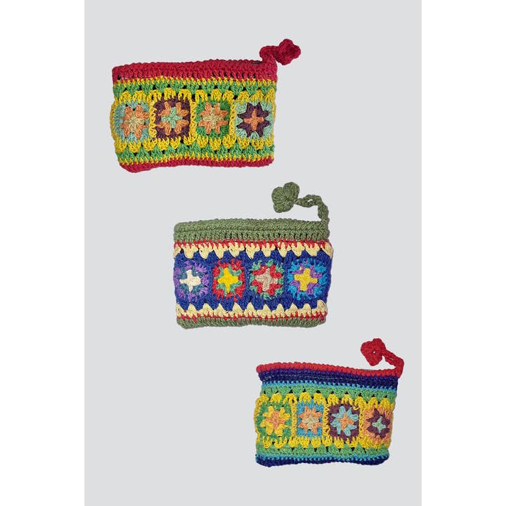 Kathmandu Imports - Wholesale Coin Purse - Women's - Knitted Coin Purses (COIN-69)