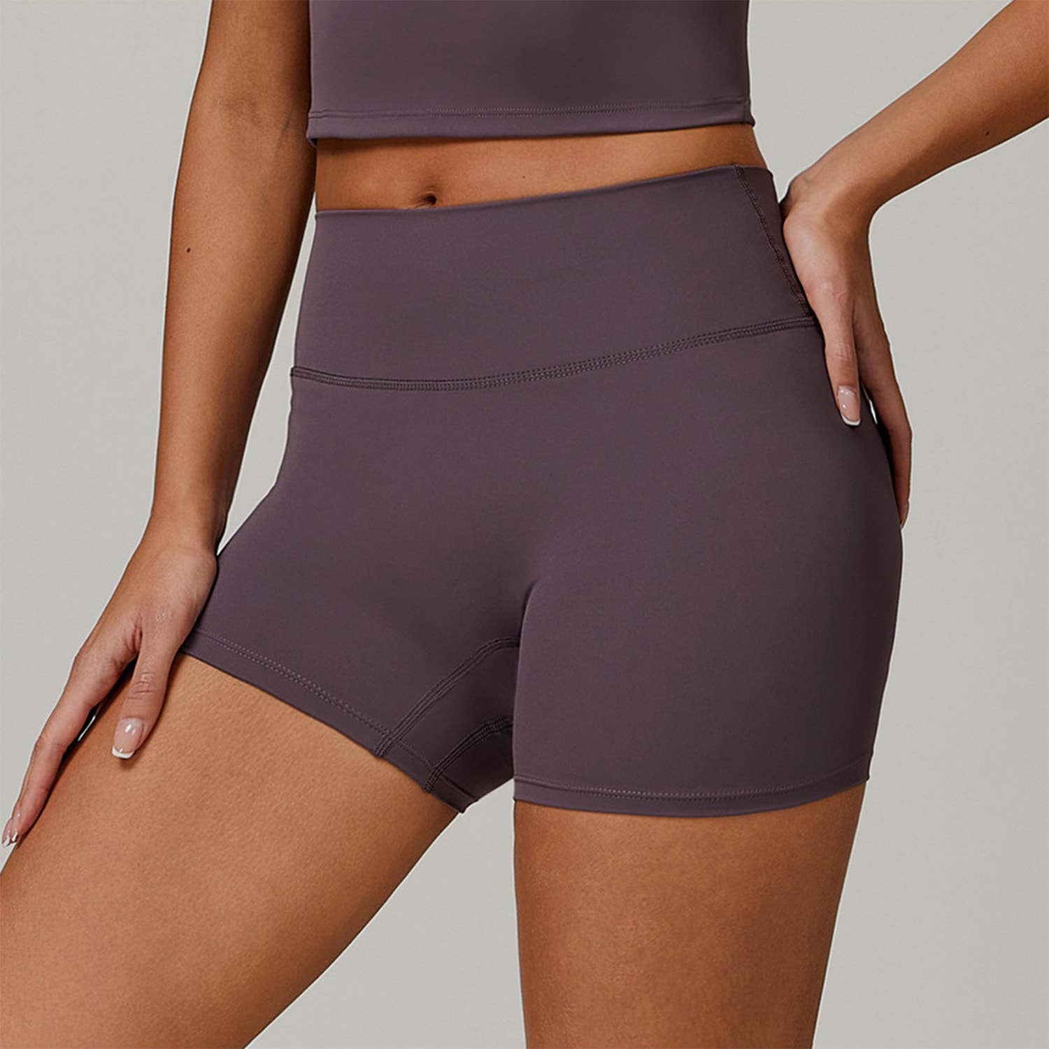 Crave by FW - Wholesale Athletic Shorts - Women's - No Front Seam High Waist Biker Shorts1