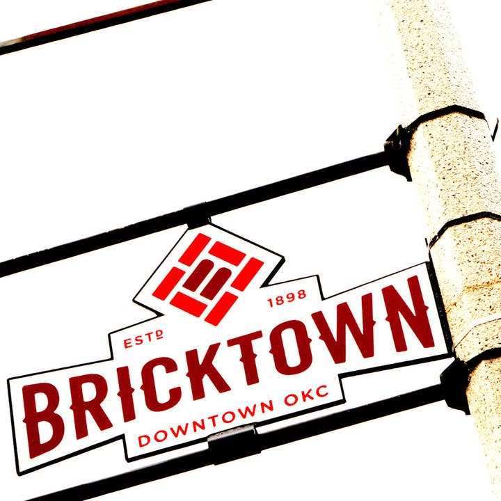 Bricktown Sign Glasunderlägg för wholesale av South Austin Gallery