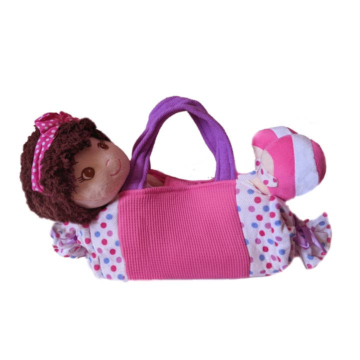 GirlzNDollz - Wholesale Doll - Kids - Jessica Pretty in pink Doll In Polka Dot Purse