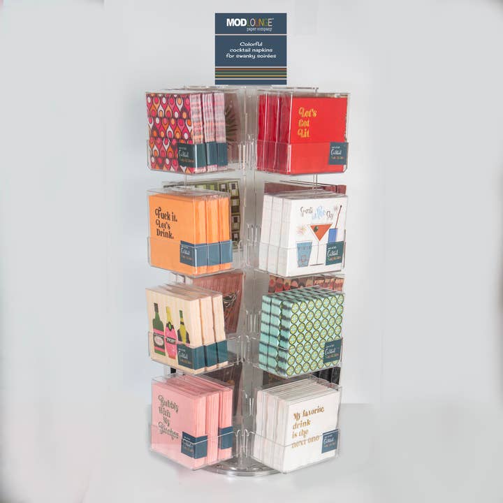 Mod Lounge Paper Company - Wholesale Disposable napkin - Bubbly With My Bitches Foil Pink Cocktail Beverage Napkin1