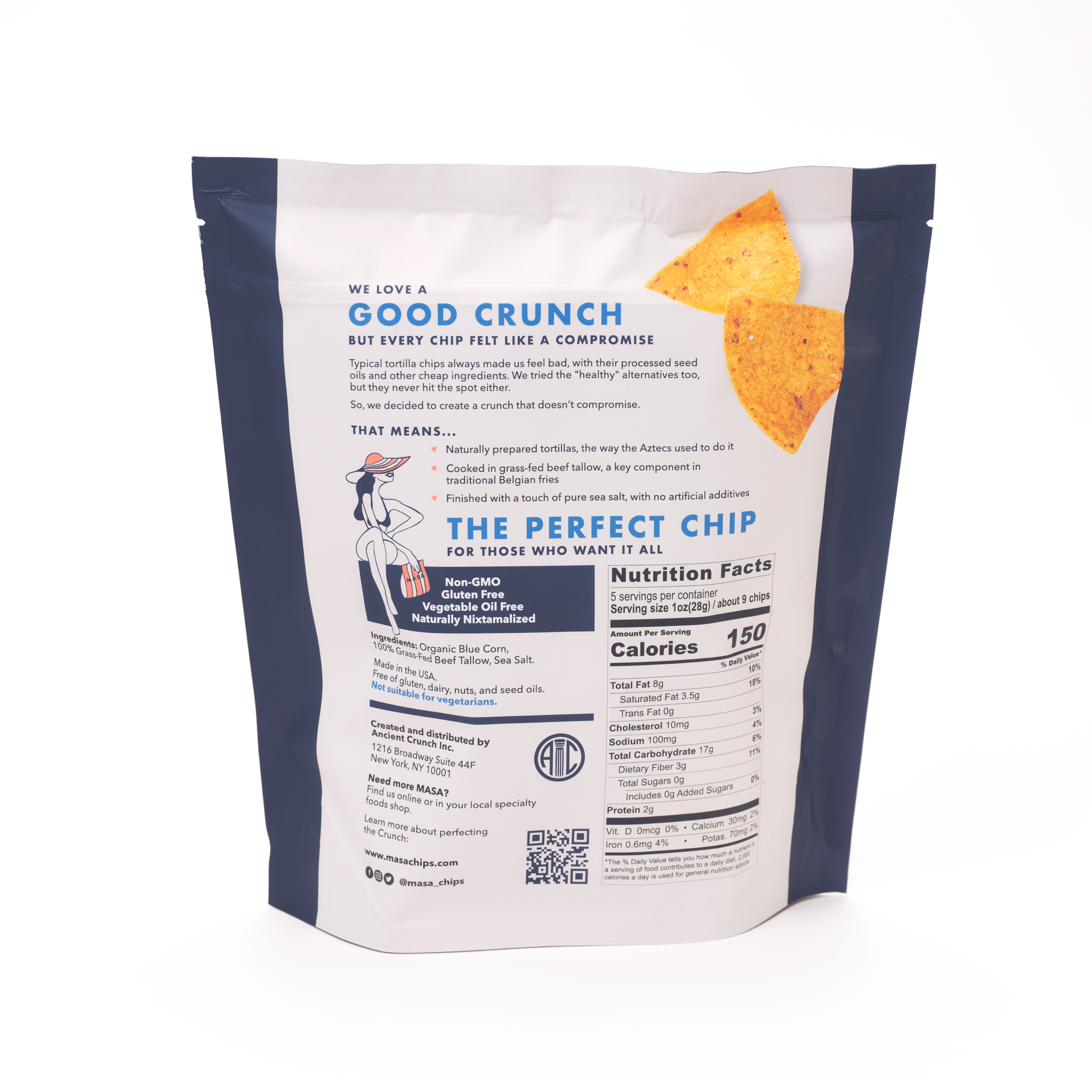Ancient Crunch - Wholesale Chips - MASA Chips, Blue, 5oz Bag Case2