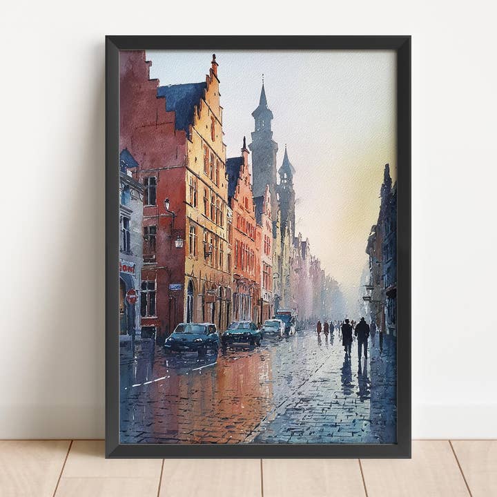 Leuven, Belgium – Watercolor Art Print for wholesale by Premium Travel Art