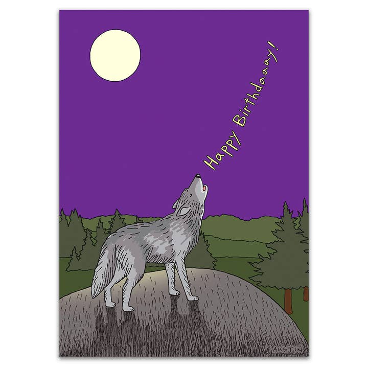 Howling Wolf for wholesale by SNAFU Designs - Greeting Cards