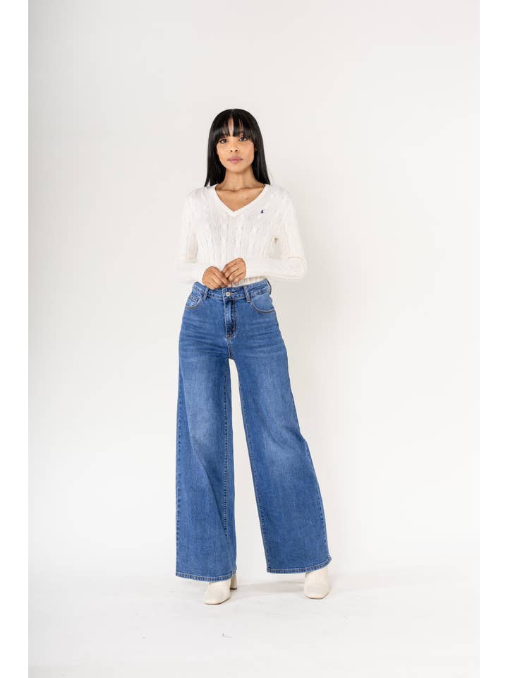 Nina Carter – wholesale Jeans – Women’s – Nina Carter Super Wide Leg High Waist Stretch YY300