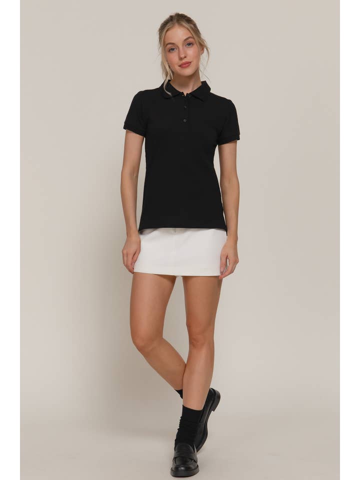 Active Basic | Active USA - Wholesale Polo - Women's - Short Sleeve Classic Pique Polo Top46