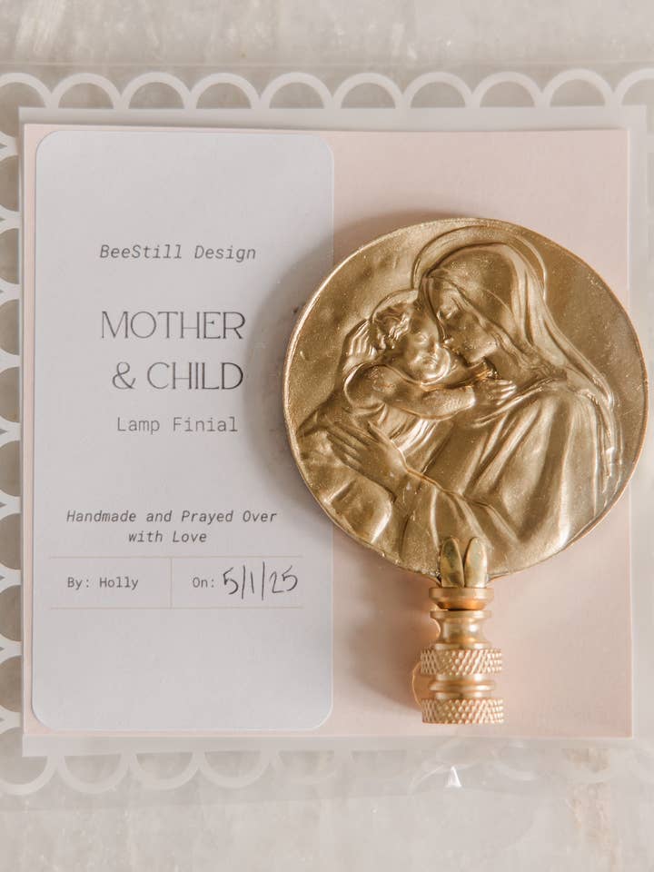 Mother and Child Lamp Finial for wholesale by BeeStill Design