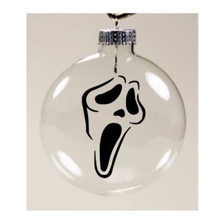 Ornamento natalizio infrangibile Scream Ghostface per la vendita all'ingrosso da parte di Witchcrafted in MI