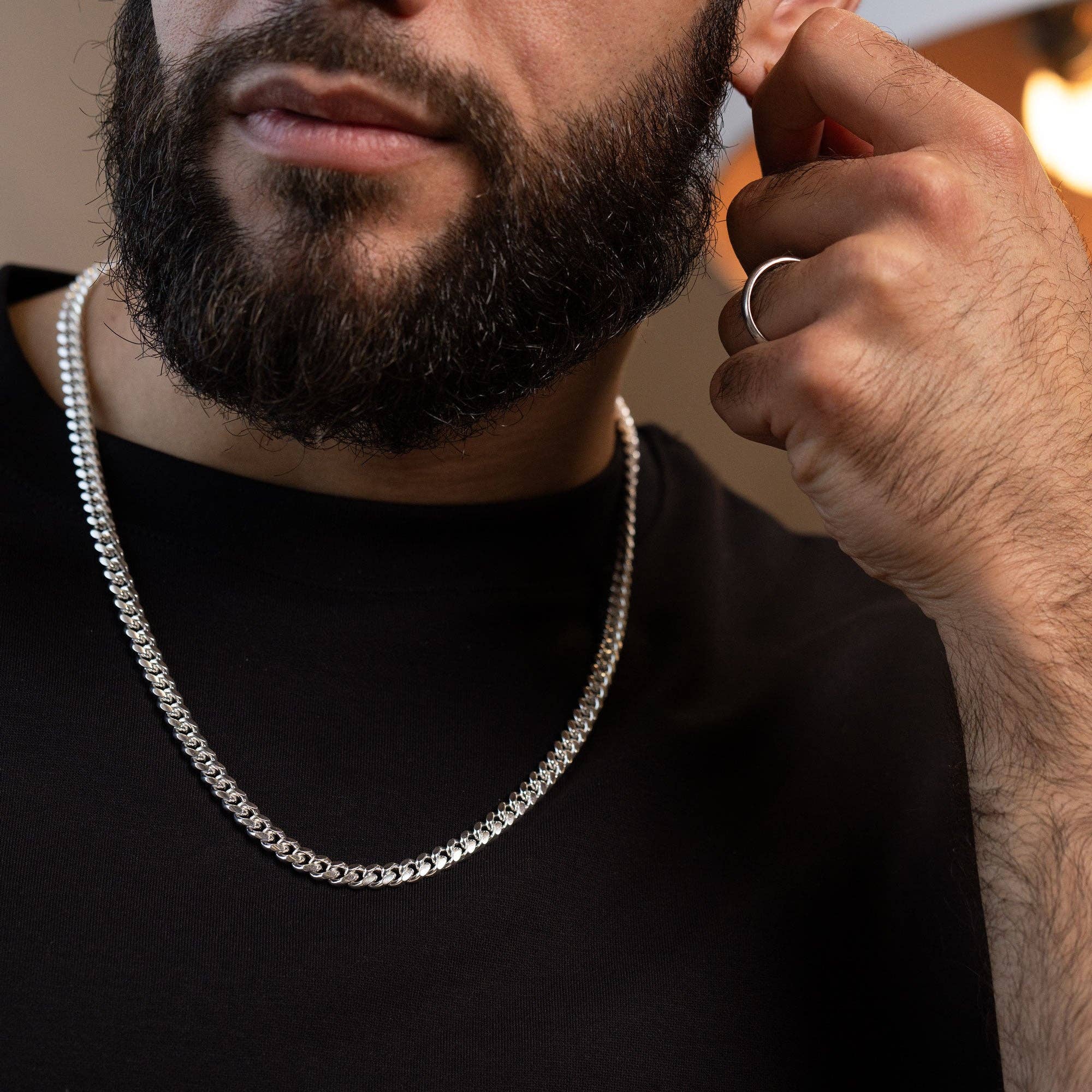 zilveren Heren ketting van 925 sterling zilver met Miami Cuban schakel, 7 mm dik voor groothandel op Faire3