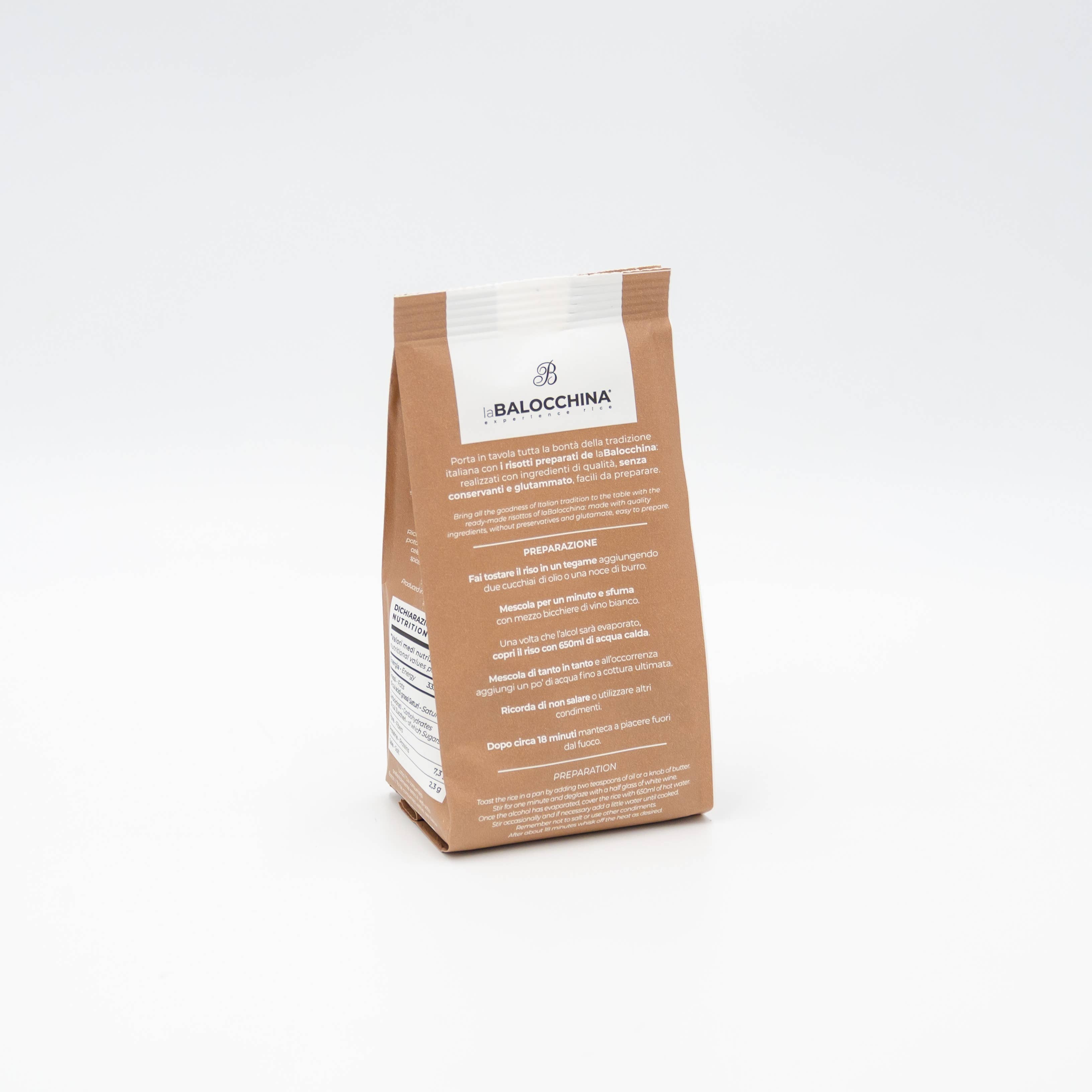 laBalocchina - Vente Riz pour risotto - Risotto aux cèpes 215 g en papier recyclable4