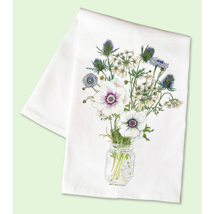 Vivid Cottage - Wholesale Tea Towel - Tea Towel - Anemone & Thistle