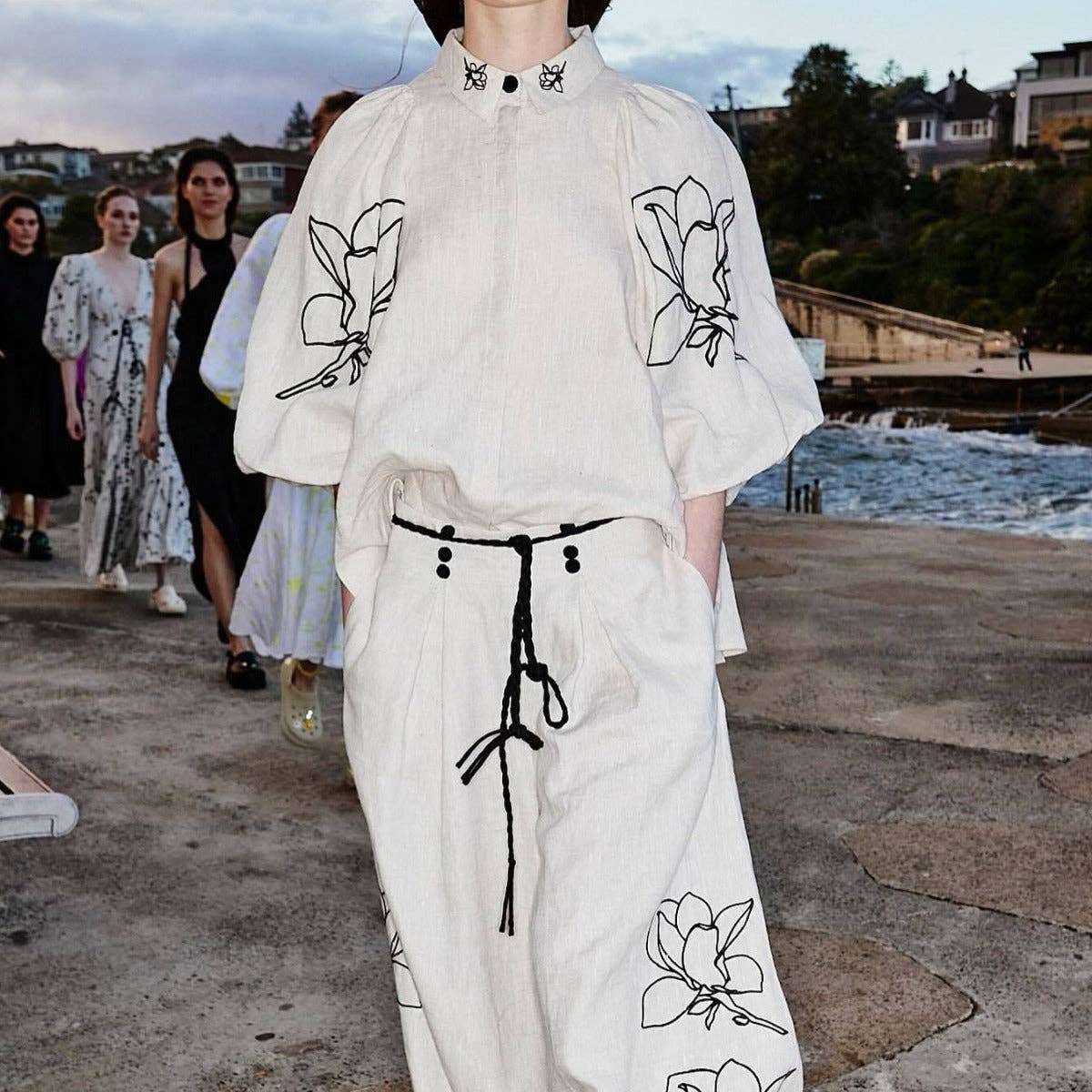 Marayn - Vente Ensemble haut et pantalon (PAS d'intérieur) - Femme - Ensemble lin bohème chic printemps-été 202413