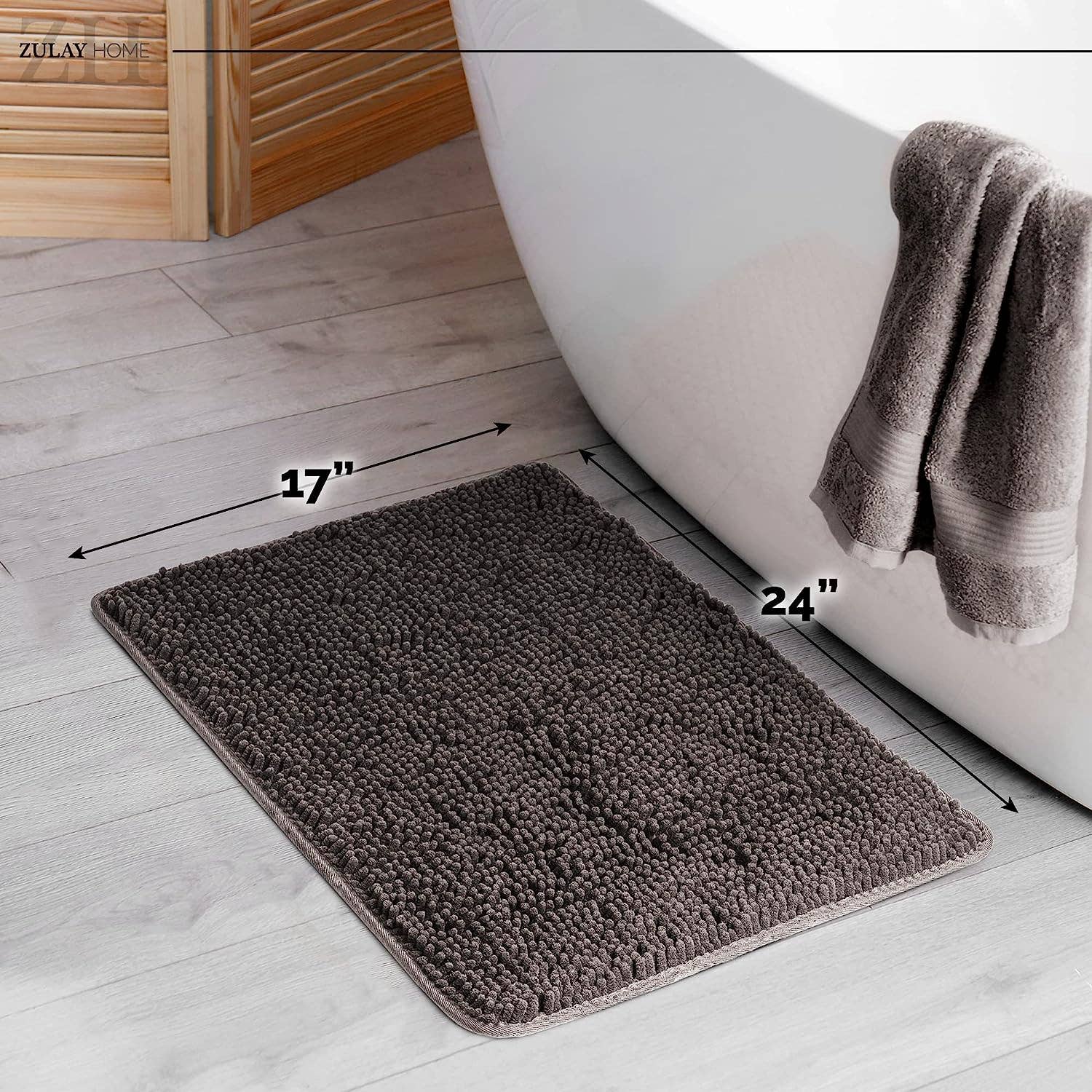 Zulay Kitchen - Wholesale Bath Mat - Soft Shaggy Bathroom Rug (17x24)18