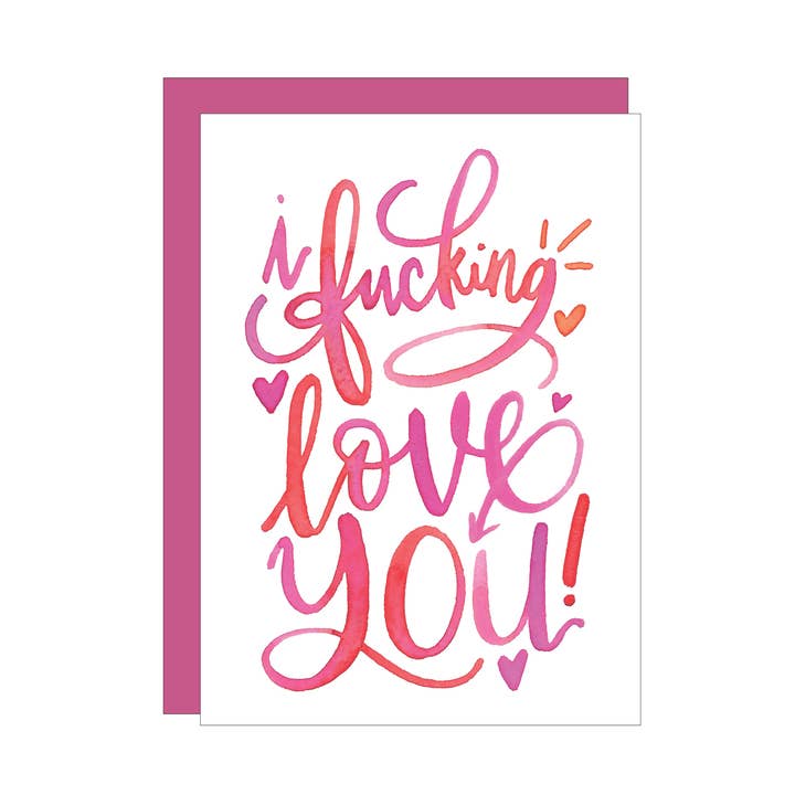 F*cking Love You wenskaart voor wholesale door Katie Elizabeth Lettering