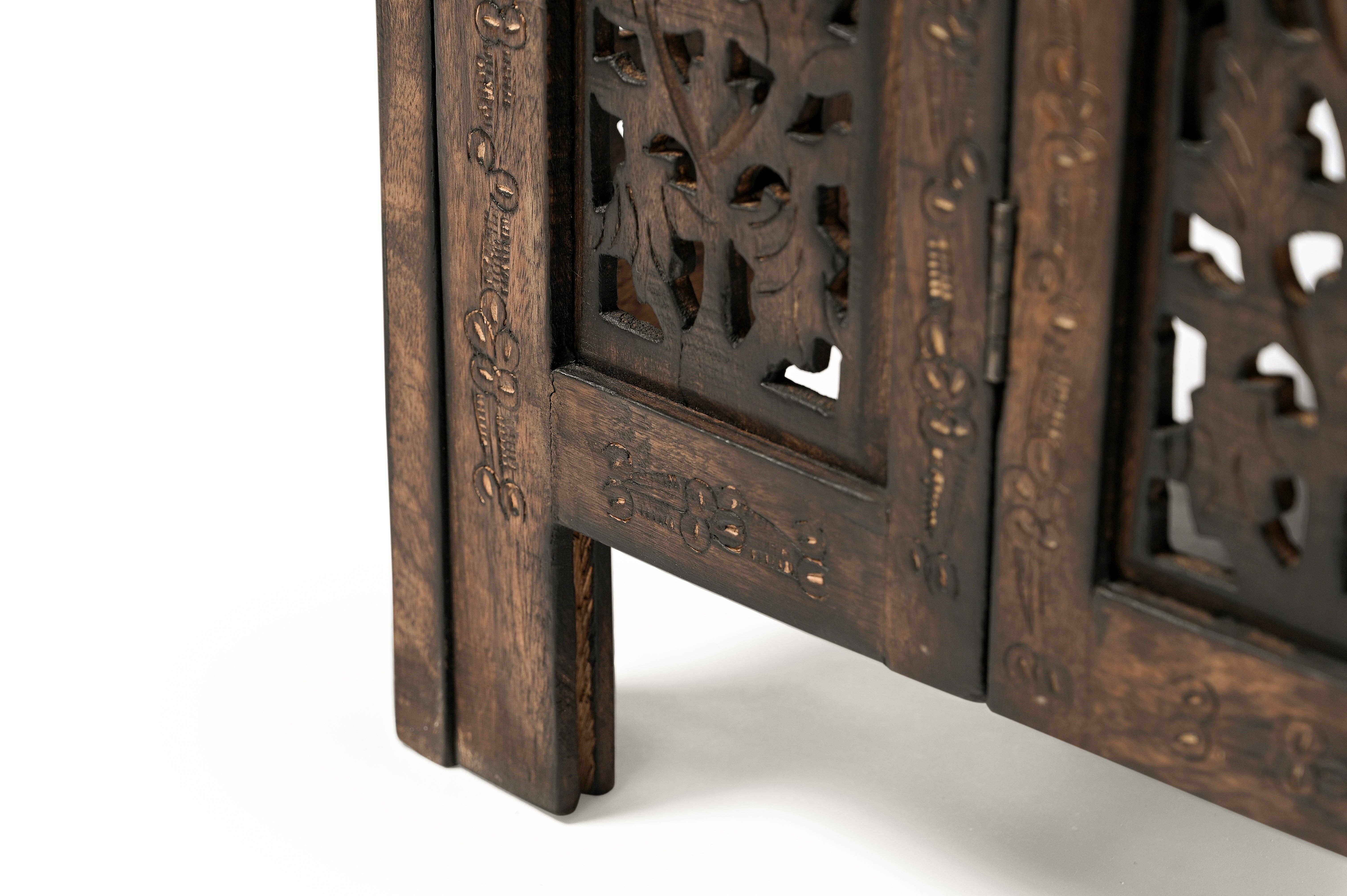 iAnanas - Wholesale Coffee Table - Vintage Solid Mango Wood Coffee Table - Handmade Wooden Coffee Table with Carved Details, Brown Finish, Decorative and Sturdy for Living Room - 92 x 45 x 45 cm7