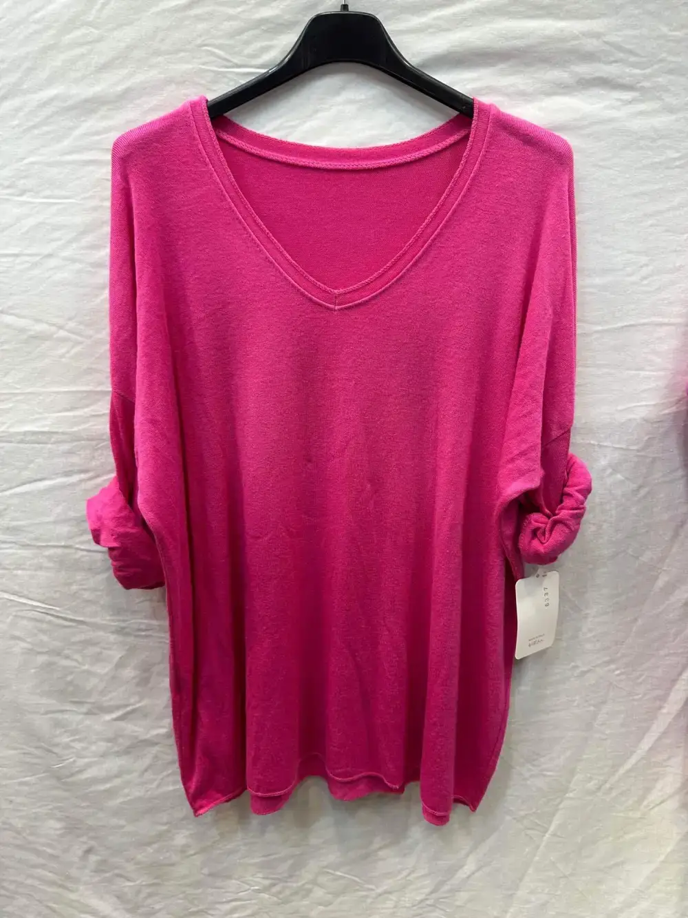 Mimi & Gogo – wholesale Pullovertröja - Dam – Grundläggande V-ringad topp @6337_PulVVFente8