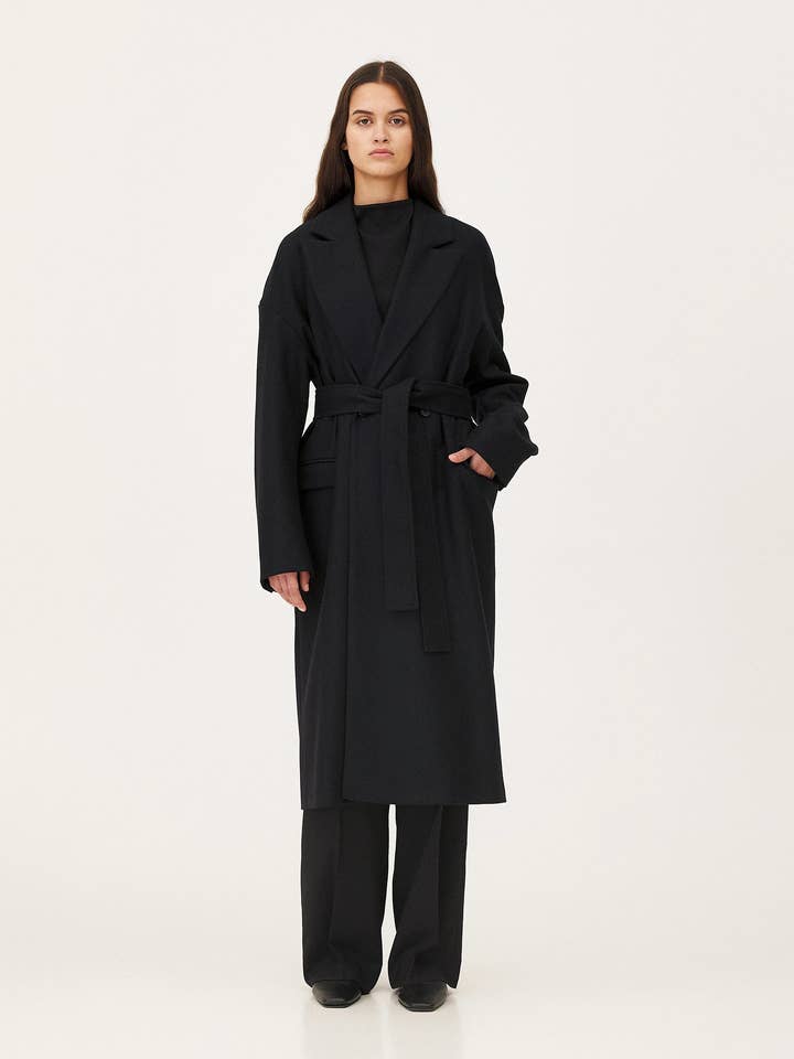 Caspa Midnight blue coat for wholesale by NOYOCO