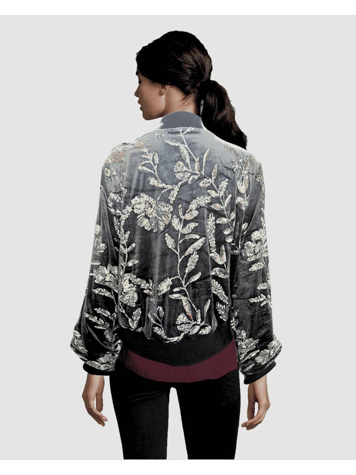 BanBat - Wholesale Jacket - Women's - Bomber jacket with embroidered rhinestones - REF: AN-980036
