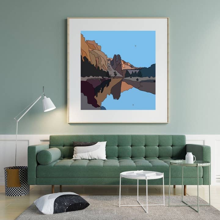 Artwork by Sophia - Wholesale Art Print - Smith Rock Oregon State Park Hand-Drawn Artwork Print1