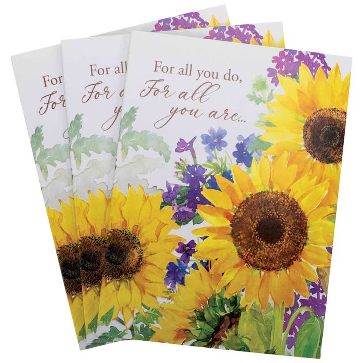 Card Set Thank You Sunflowers for wholesale by Cottage Garden