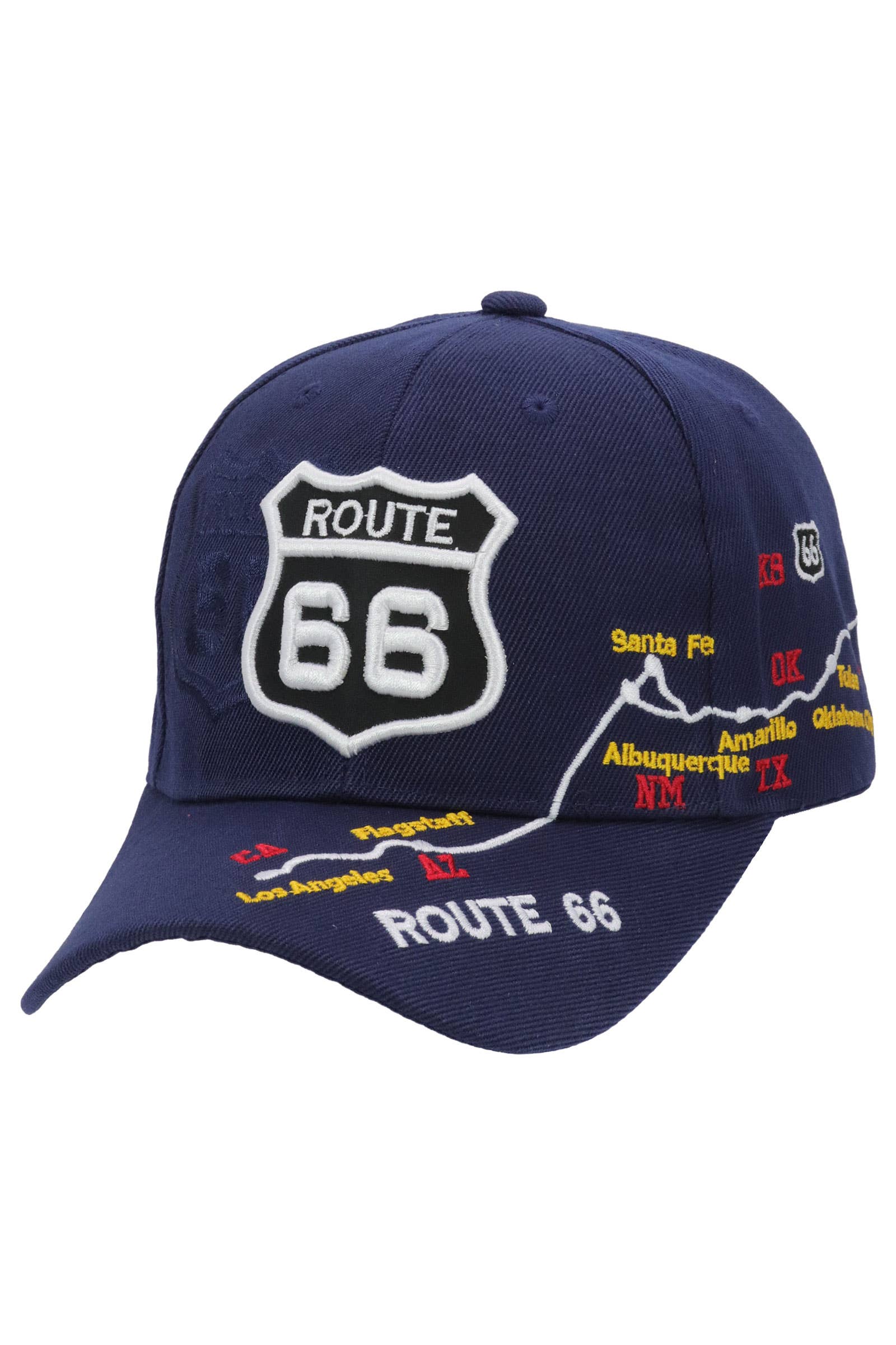 Cap Zone – wholesale Baseball cap – Unisex – Route 66 Road Map Polyester Baseball Cap15