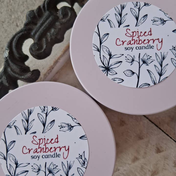 Willow & Sage Soapery - Wholesale Jar/Filled Candle - Spiced Cranberry | Soy Candle1