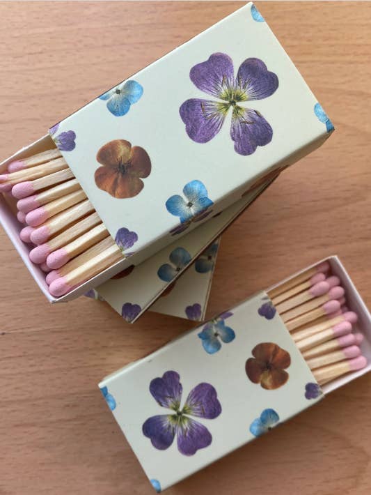 Pressed Wildflower Design Matchbooks for wholesale by Pressed Petals by Molly